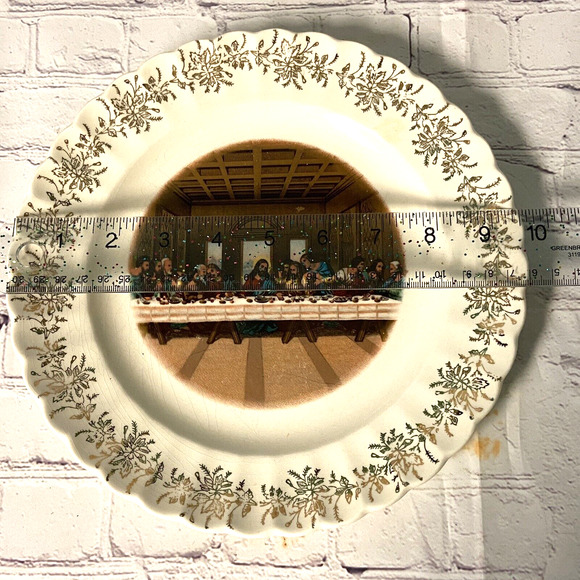 Vintage Christian The Last Supper Lords Supper USA First Edition 9.5 Inch Round - Picture 7 of 8
